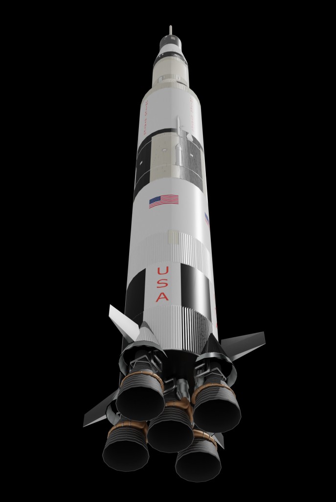 LOW POLY Saturn V rocket preview image 2